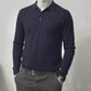 Men´s  cashmere silk button down sweater navy