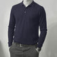 Men´s  cashmere silk button down jeans blue