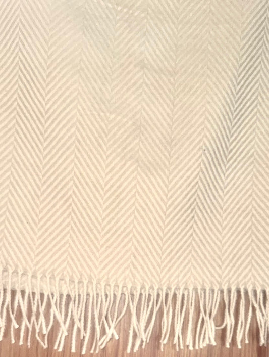 Herringbone shawl with fringe